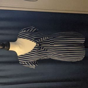 Blue and white romper